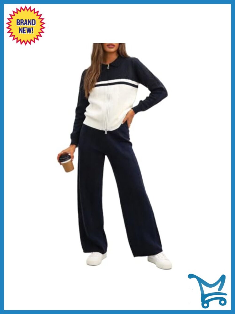 2-Piece Zip Up Hoodie and Wide Leg Sweatpants Set